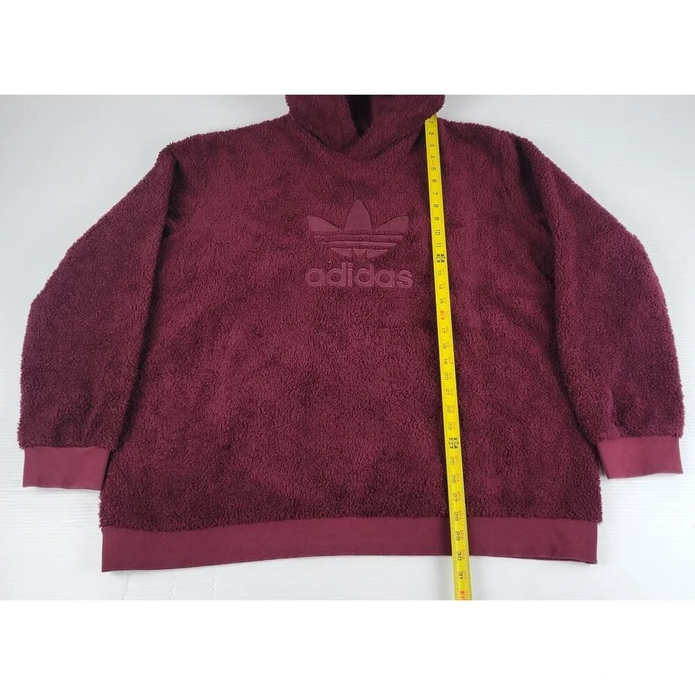 Adidas Mens XXL‎ 2XL Originals Winterized Trefoil Sweater Hoodie Maroon DH7079